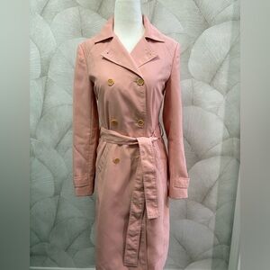 BCBG Pink Double-Breasted Trench Coat XS